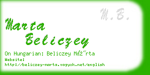 marta beliczey business card